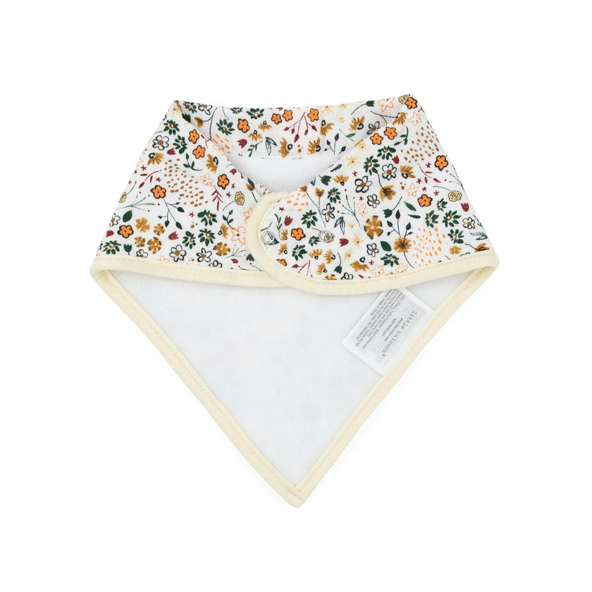 Cotton Muslin + Fleece Bandana Bib 4 Pack - Vintage Floral