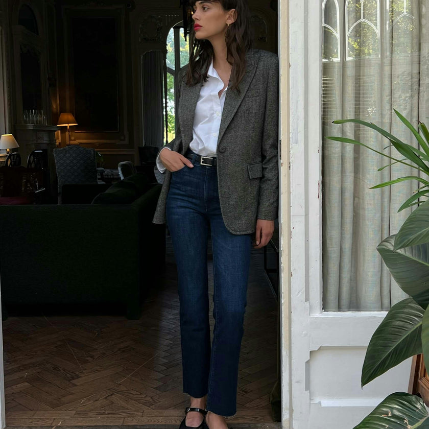 Halle Straight High Rise Instasculpt 29" Jeans | Mediterranean