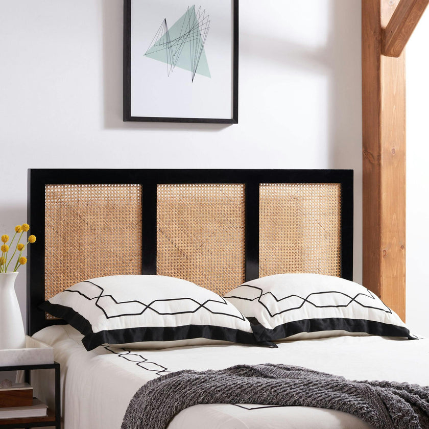 Vienna Cane Headboard, Black