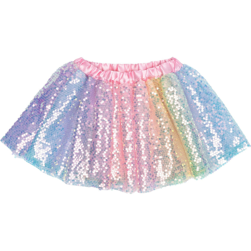 Sequins Skirt with Satin Waistband