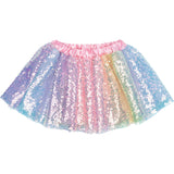 Sequins Skirt with Satin Waistband