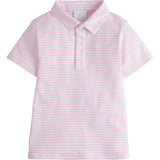 Short Sleeve Polo - Light Pink Stripe