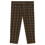 Long Zip Front Plaid Pants