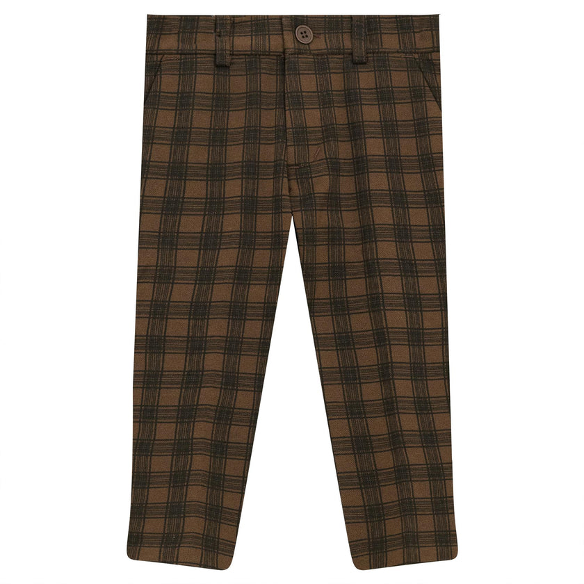 Long Zip Front Plaid Pants