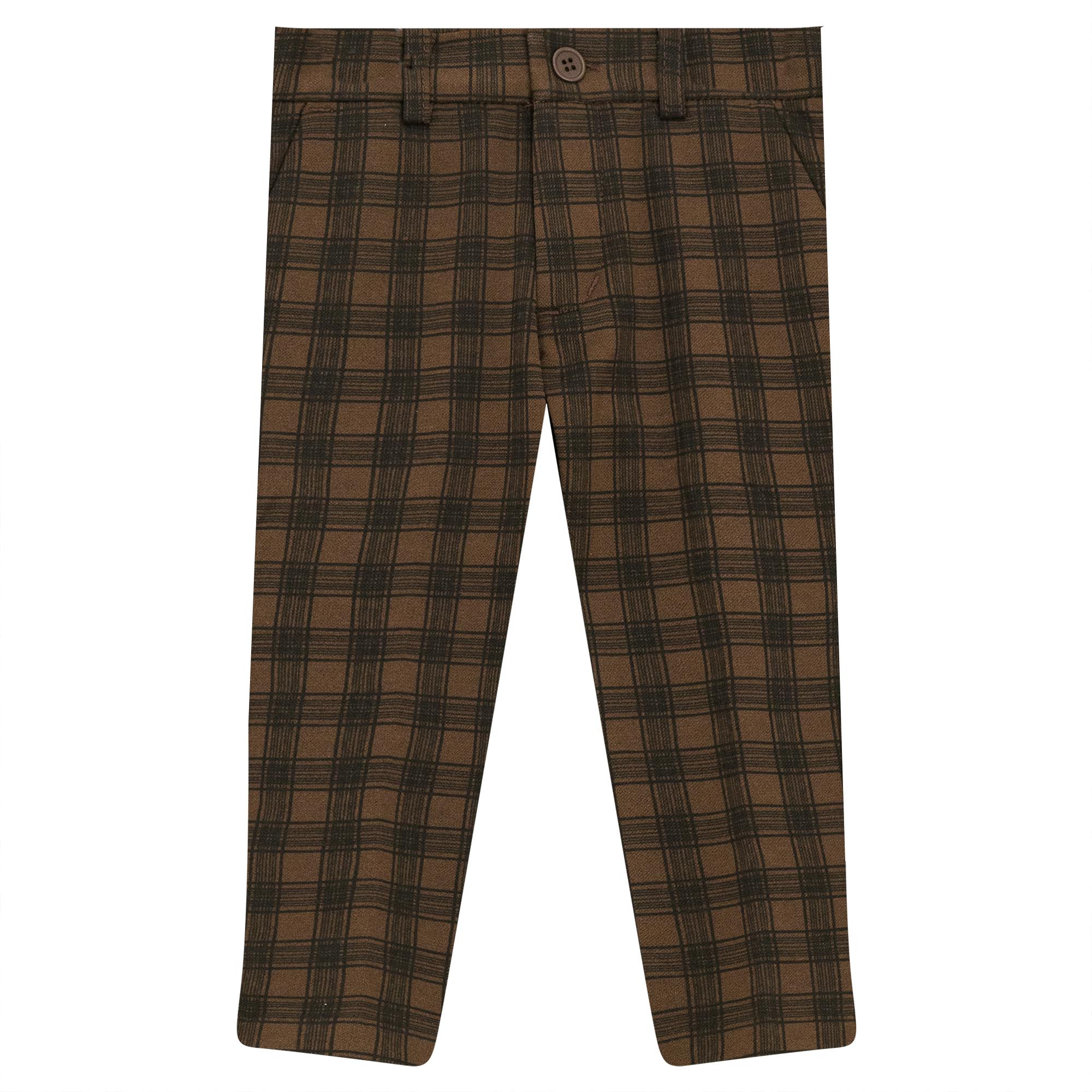 Long Zip Front Plaid Pants