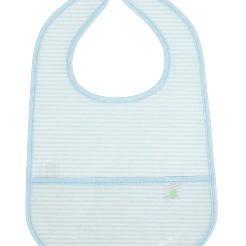 The Wipe It Bib in Light Blue Stripe