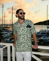 The Passport to Paradise - Men's Linen Passport Stamp Hawaiian Shirt