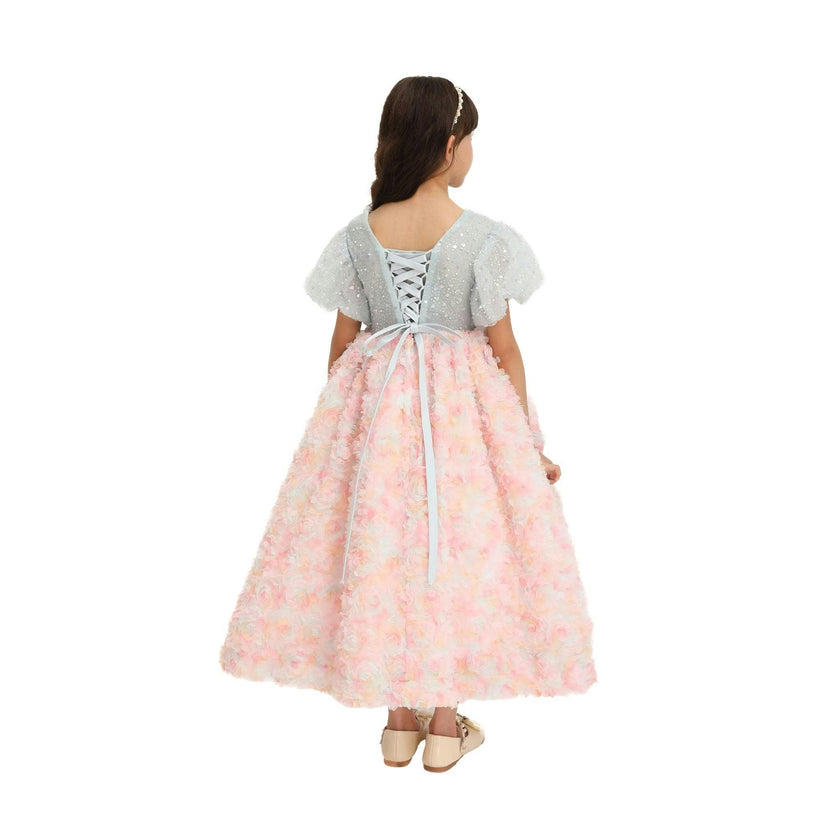 Blue Pastel Pink Floral Latona Dress