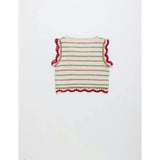 BARCOS KNIT TOP OFF WHITE / RED