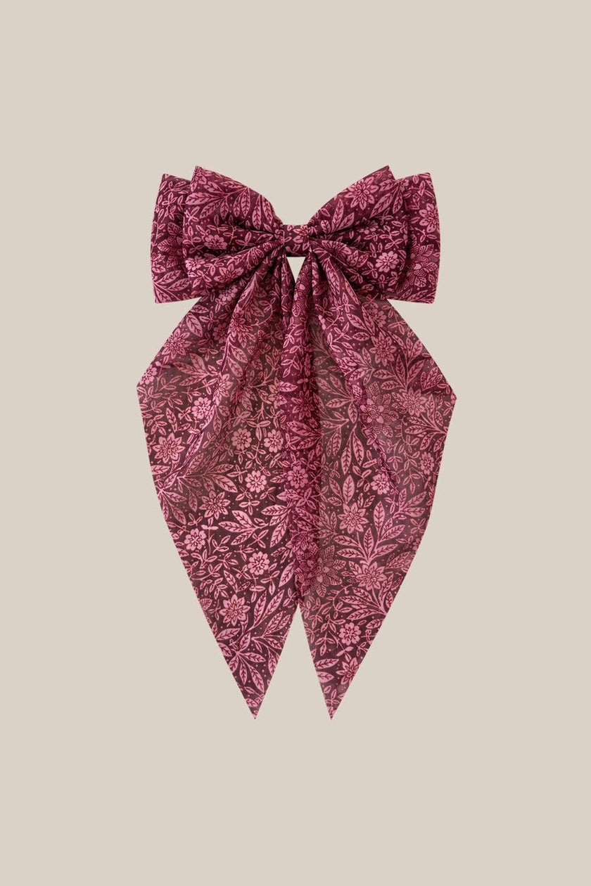 Hair Bows in Garnet Merry Ditsy