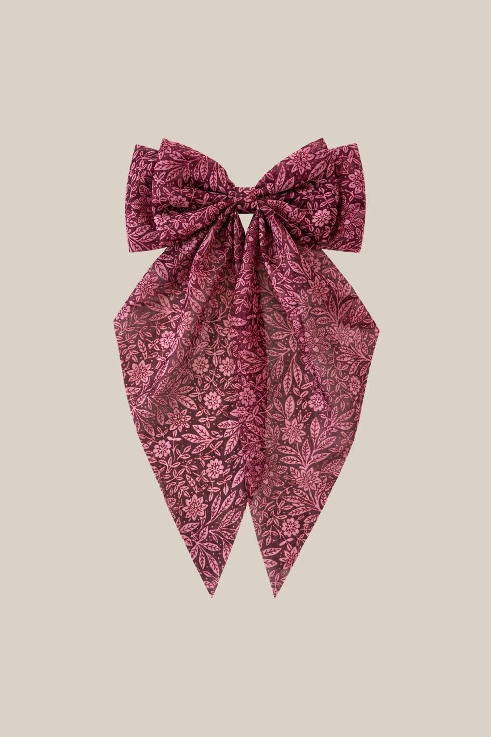 Hair Bows in Garnet Merry Ditsy