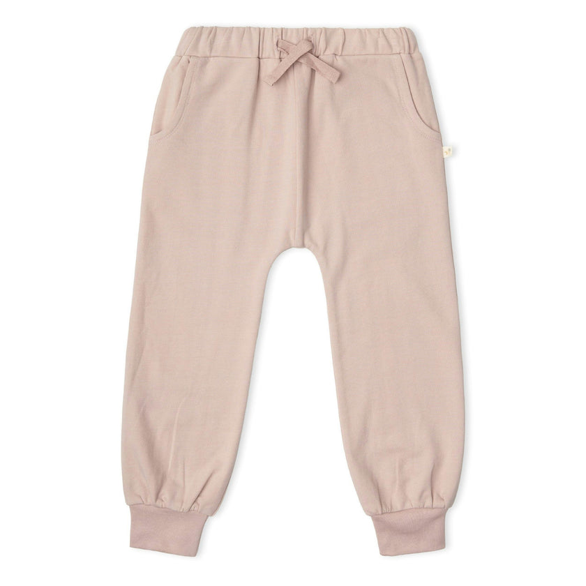 Organic Fleece Jogger Pants - Dusty Rose