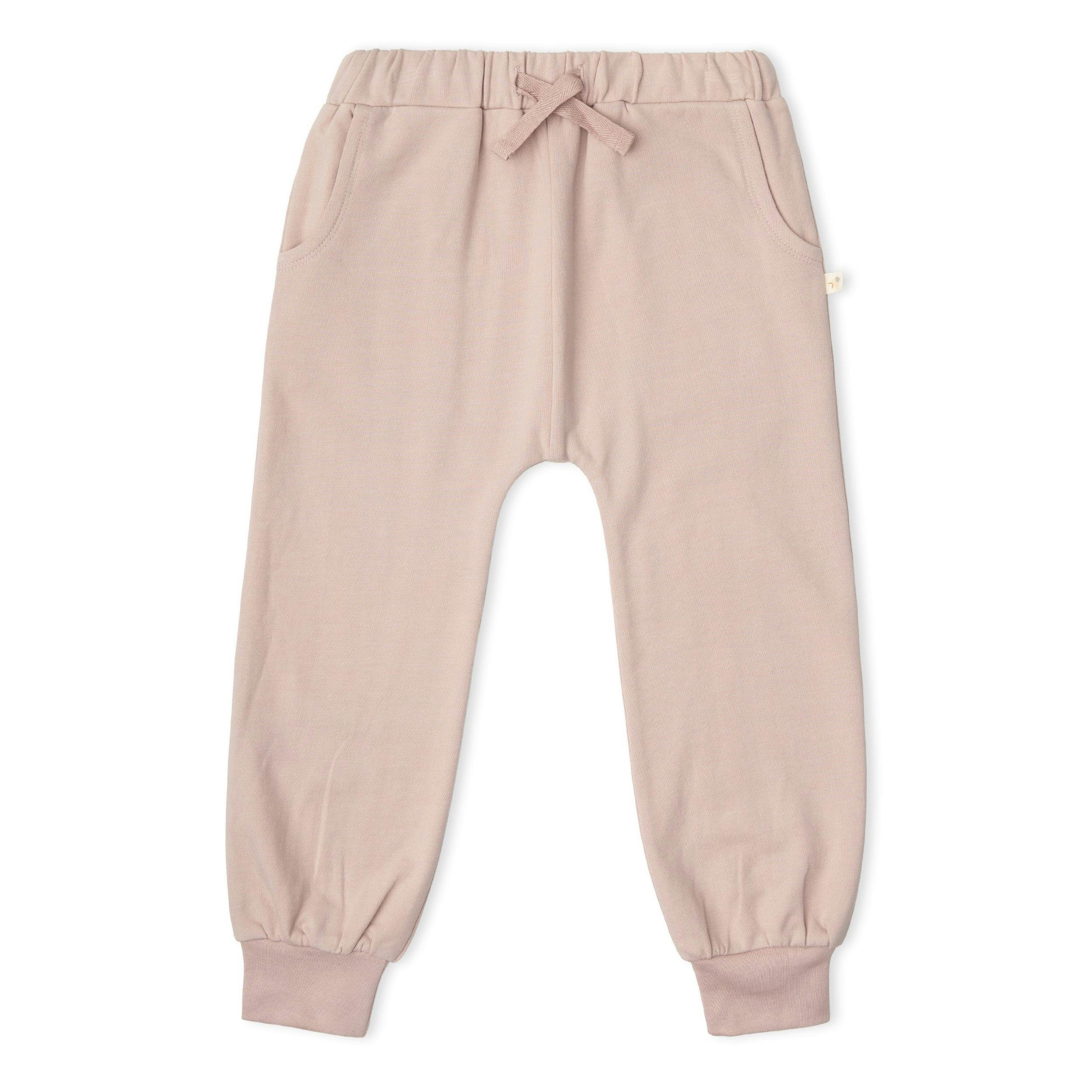 Organic Fleece Jogger Pants - Dusty Rose