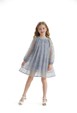 Light Blue Sheer Floral Dress