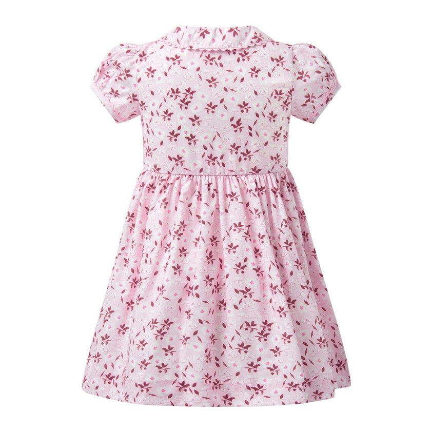 Light Pink Floral Button-Front Dress