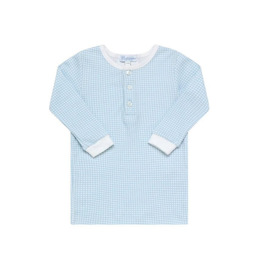 Blue Gingham Baby Pajamas