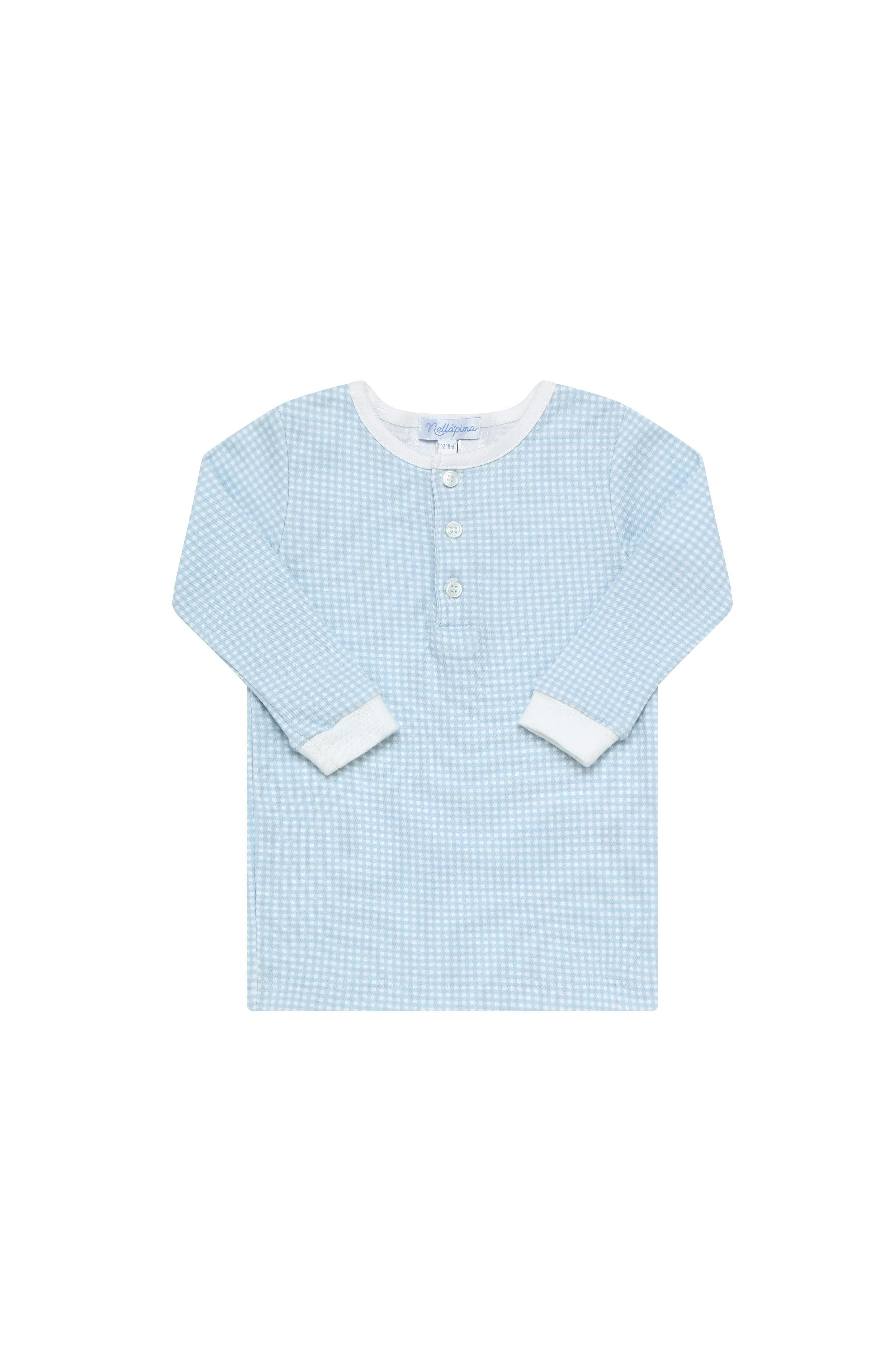 Blue Gingham Baby Pajamas