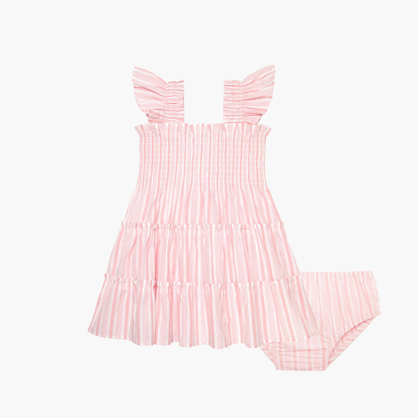 The Baby Ellie Nap Dress - Pink Variegated Stripe
