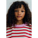Marigold Jumper Tulip Red & Pink Lavander Stripes