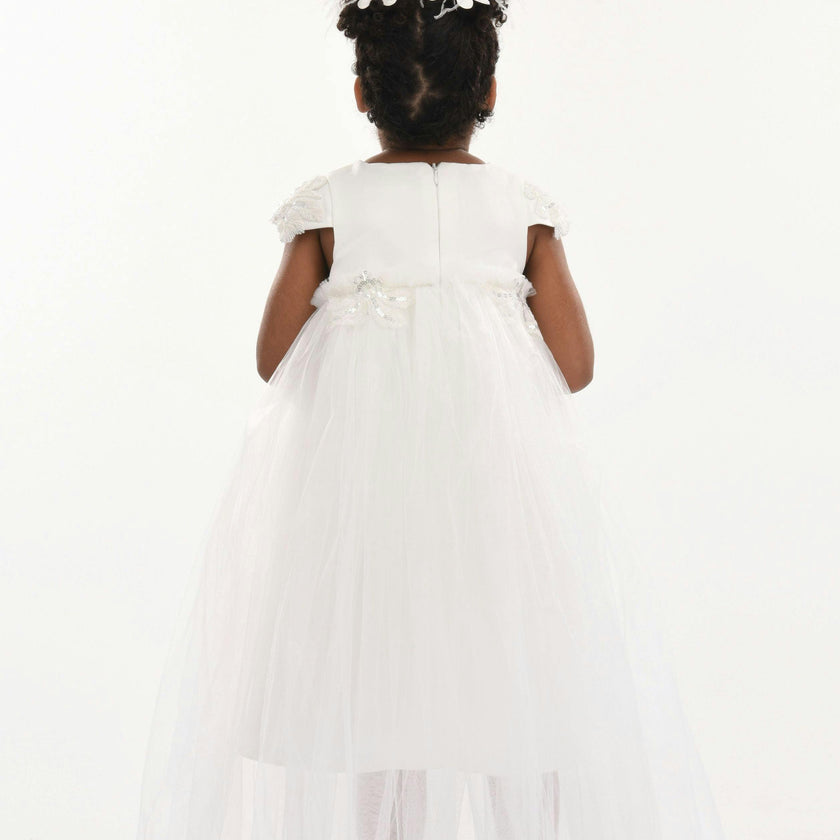 White Solana Floral Overlay Dress