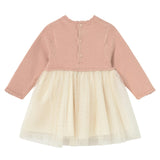 Pink Knit & Tulle Baby Dress