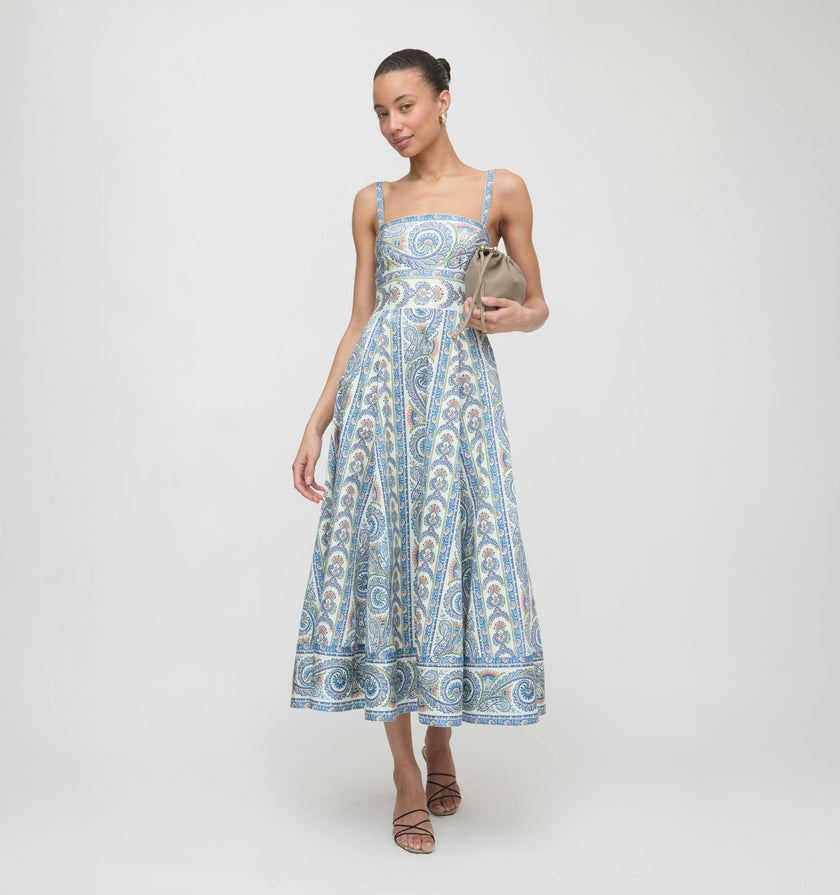 The Margot Dress - Blue Corsica Paisley