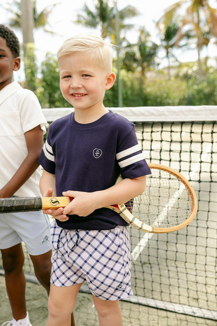 Harrison Sport Short - Navy Cross Plaid