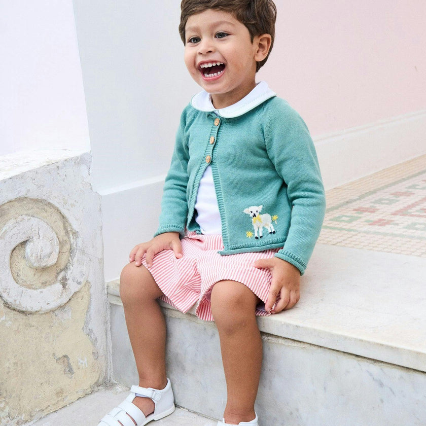 Sage Green Eden Cotton Baby Cardigan