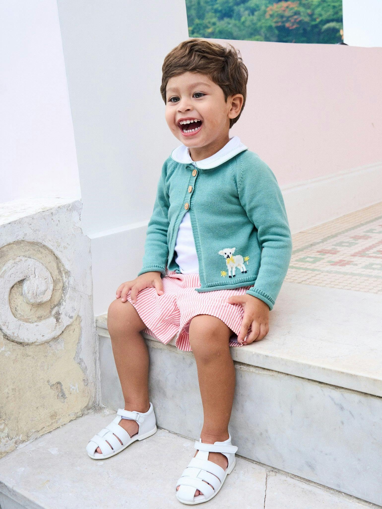 Sage Green Eden Cotton Baby Cardigan