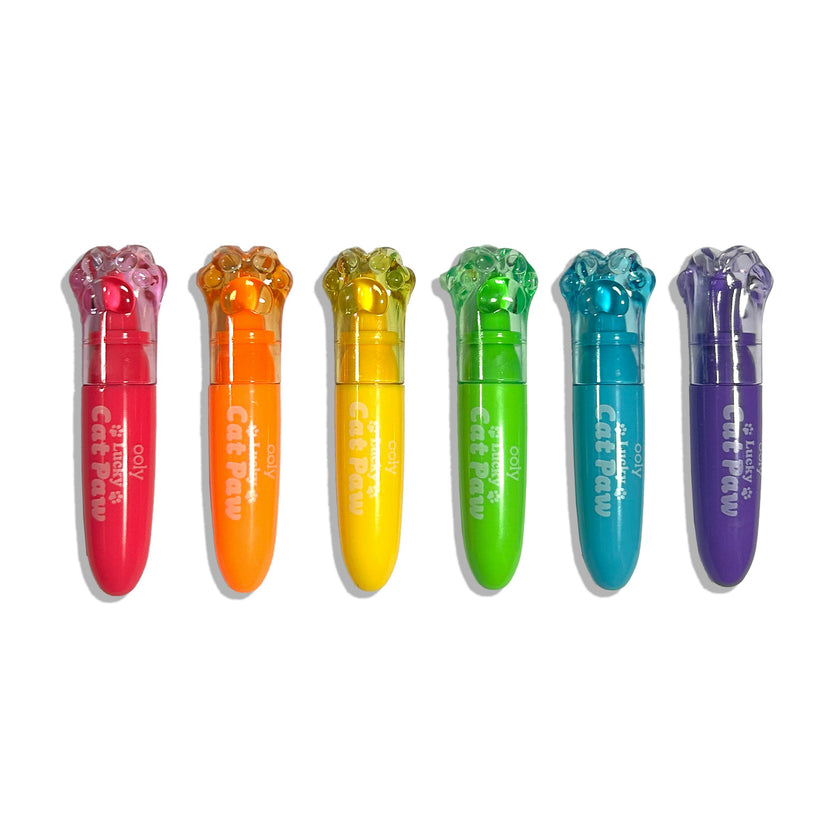 Lucky Cat Paw Scented Neon Highlighters - Set of 6