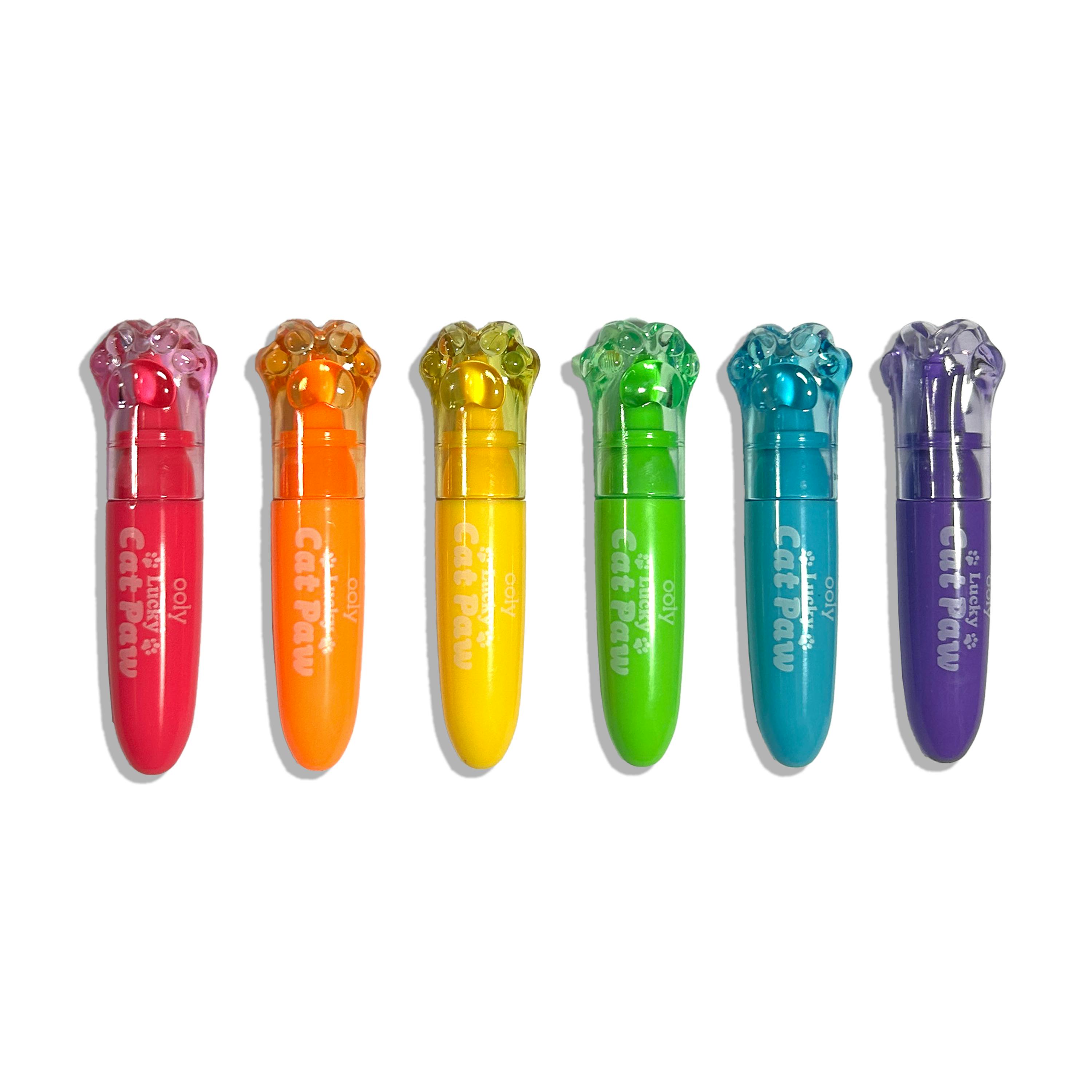 Lucky Cat Paw Scented Neon Highlighters - Set of 6