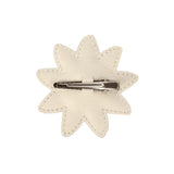 Zaza Fields Hairclip | Daisy | Off White Leather