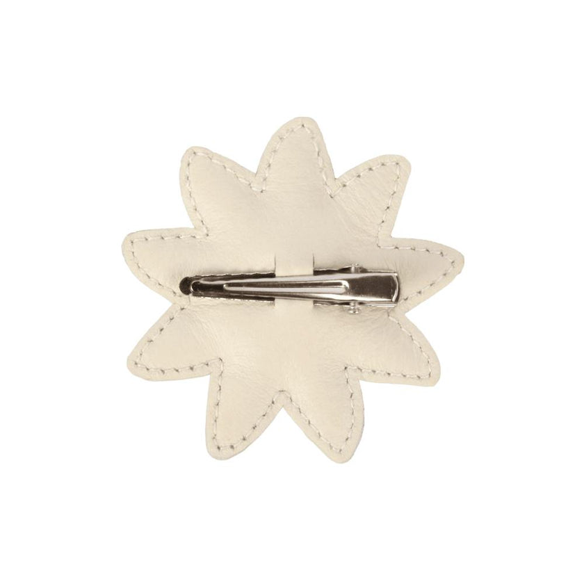 Zaza Fields Hairclip | Daisy | Off White Leather