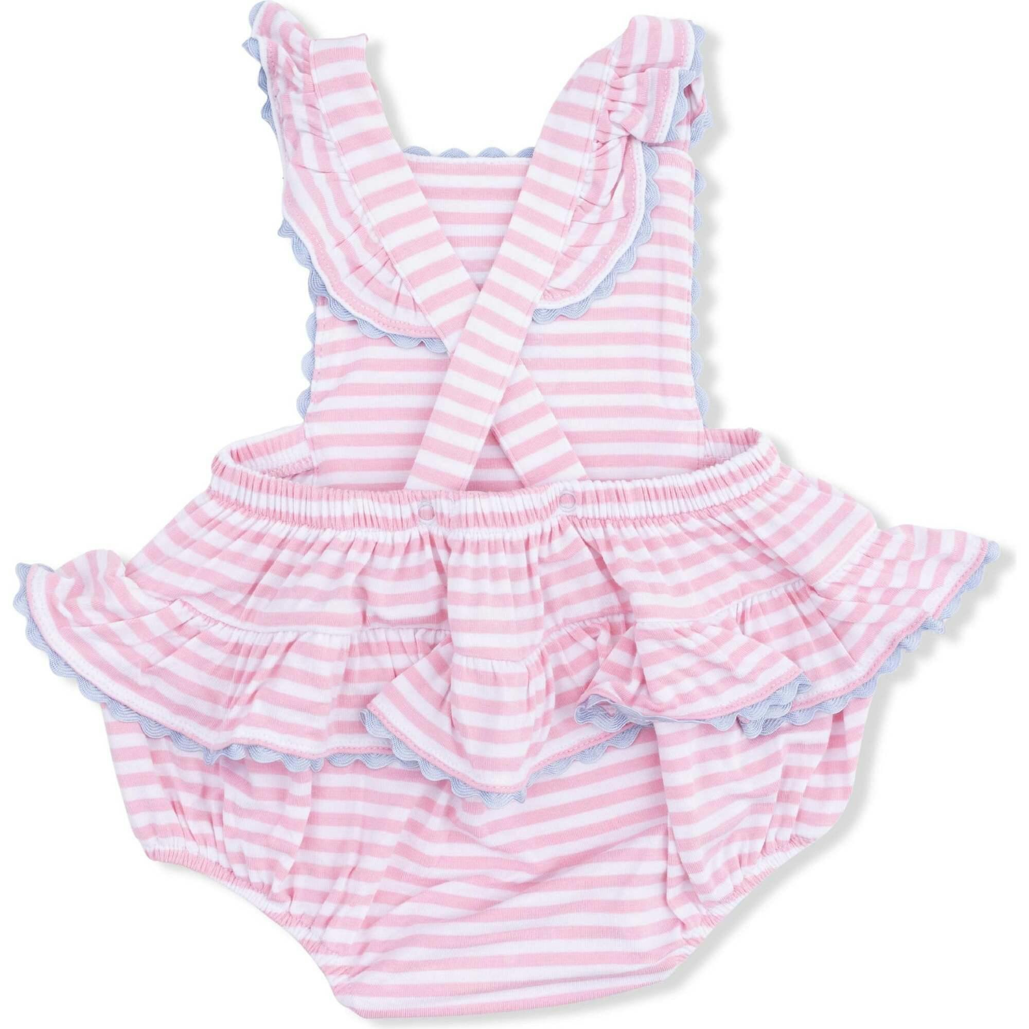 Cherry Stripe - Ric Rac Ruffle Sunsuit