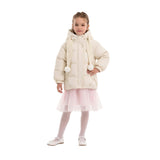 Ivory Pom-Pom Puffer Jacket