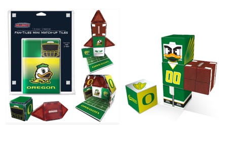 Oregon Ducks Magnetic Fan Tiles & Qubee Character Combo Set