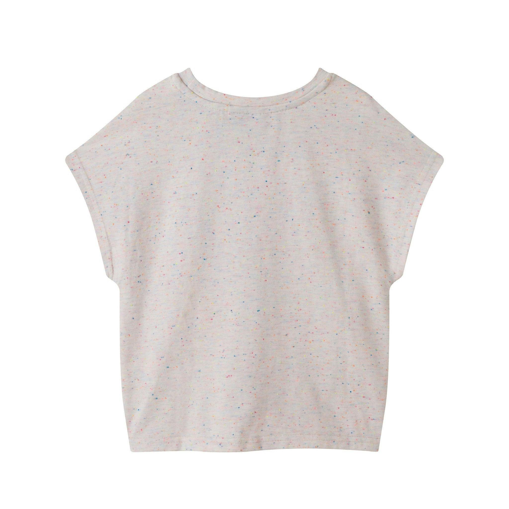 Girls Graphic Tee w. Embroidery & Glitter | White Cassette