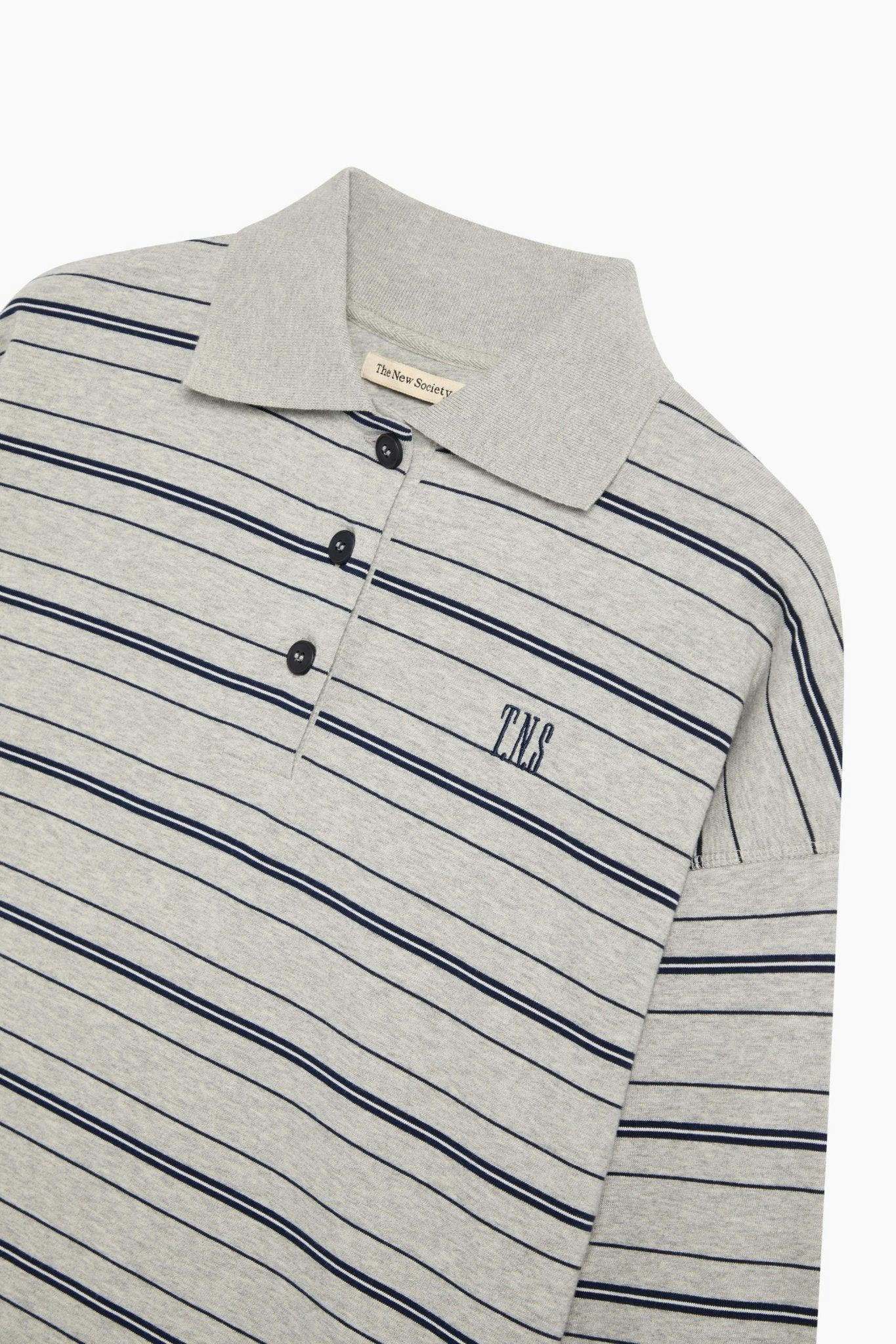 Ona Woman Polo Black Iris Stripe