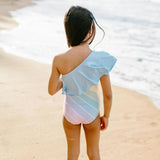 West Coast Rainbow One Shoulder Ruffle