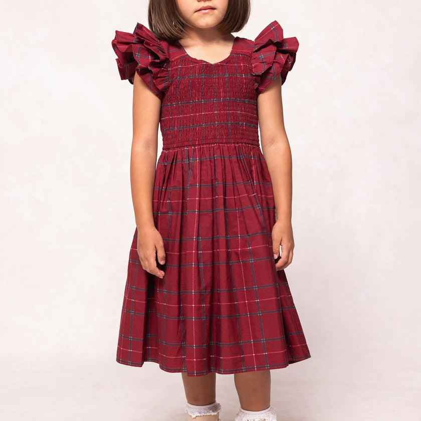 Mini Hattie Dress in Burgundy Plaid