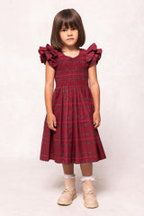 Mini Hattie Dress in Burgundy Plaid