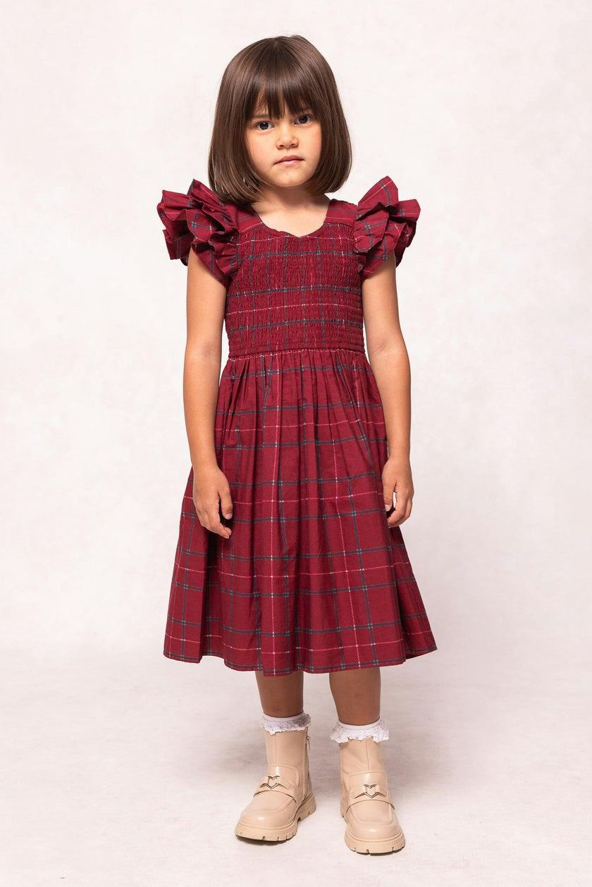 Mini Hattie Dress in Burgundy Plaid
