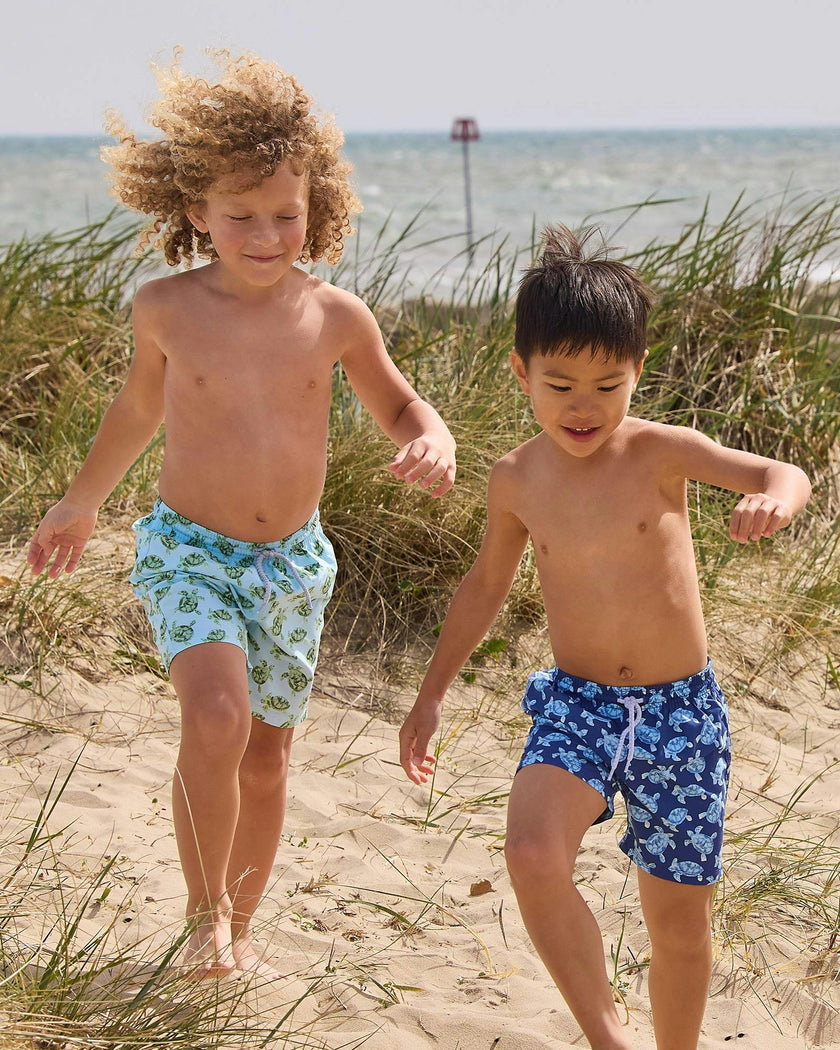 Boys Swimshorts in Navy Turtle