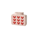 Ceramic Vase with Embossed Hearts