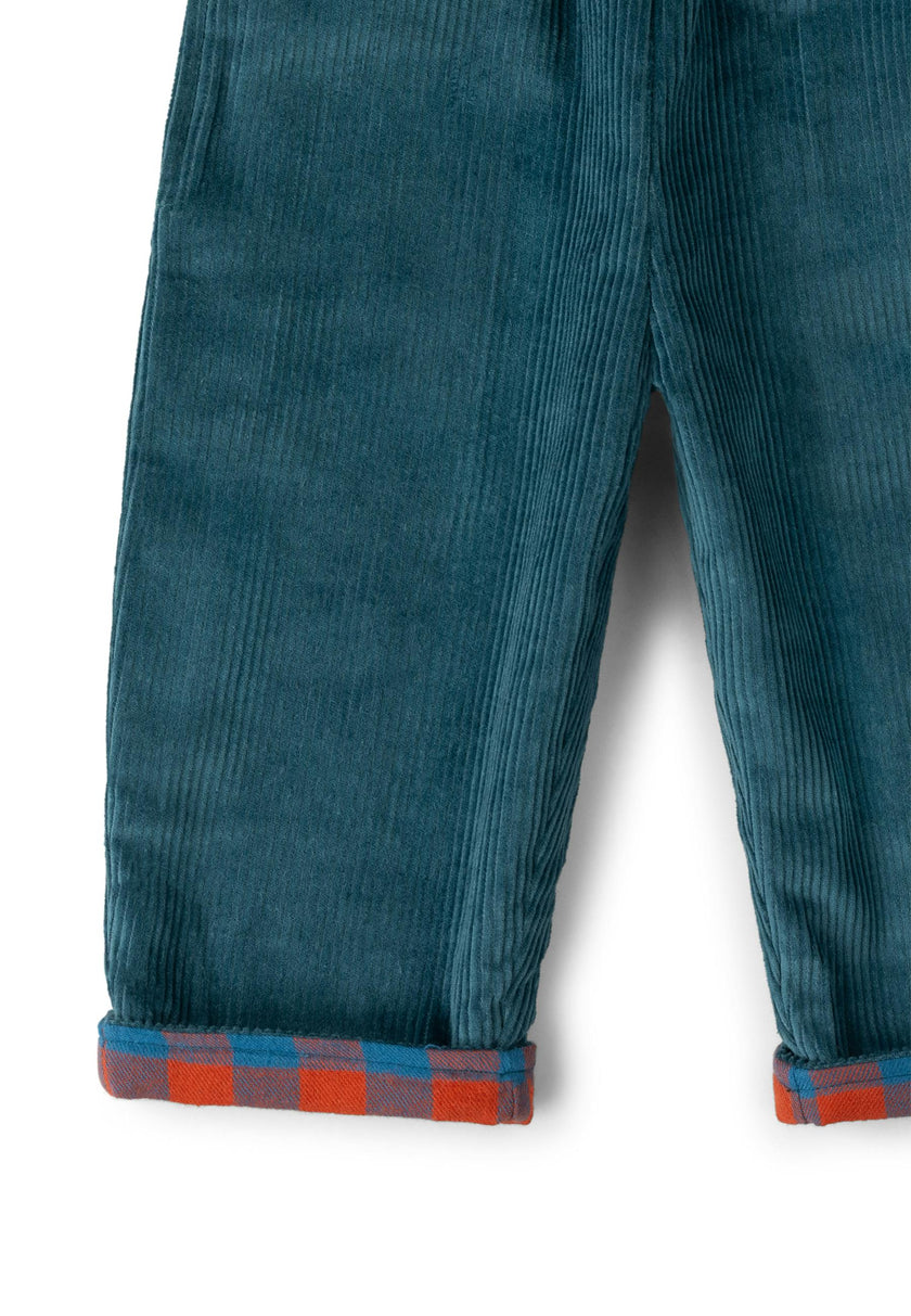 Calm Sea Check Reversible Pull On Trousers, Blue