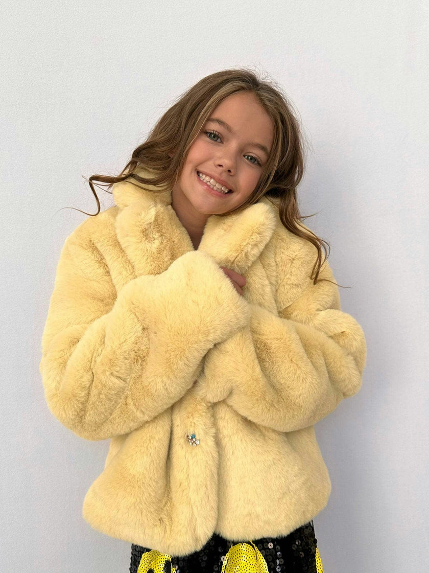 Little Miss Sunshine Faux Fur Jacket