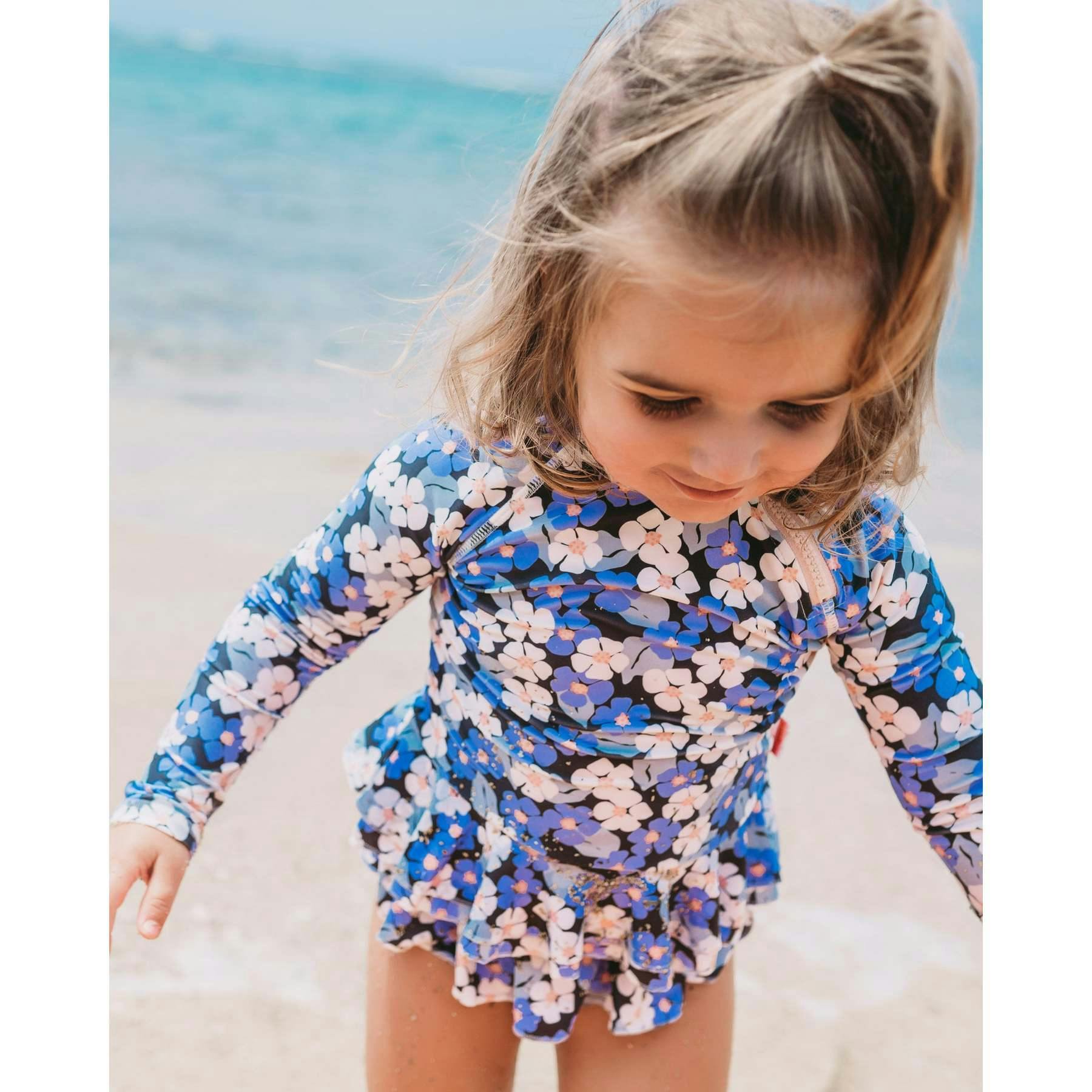 Reese 2-Piece Long Sleeve Peplum Top & Bottom Swimwear