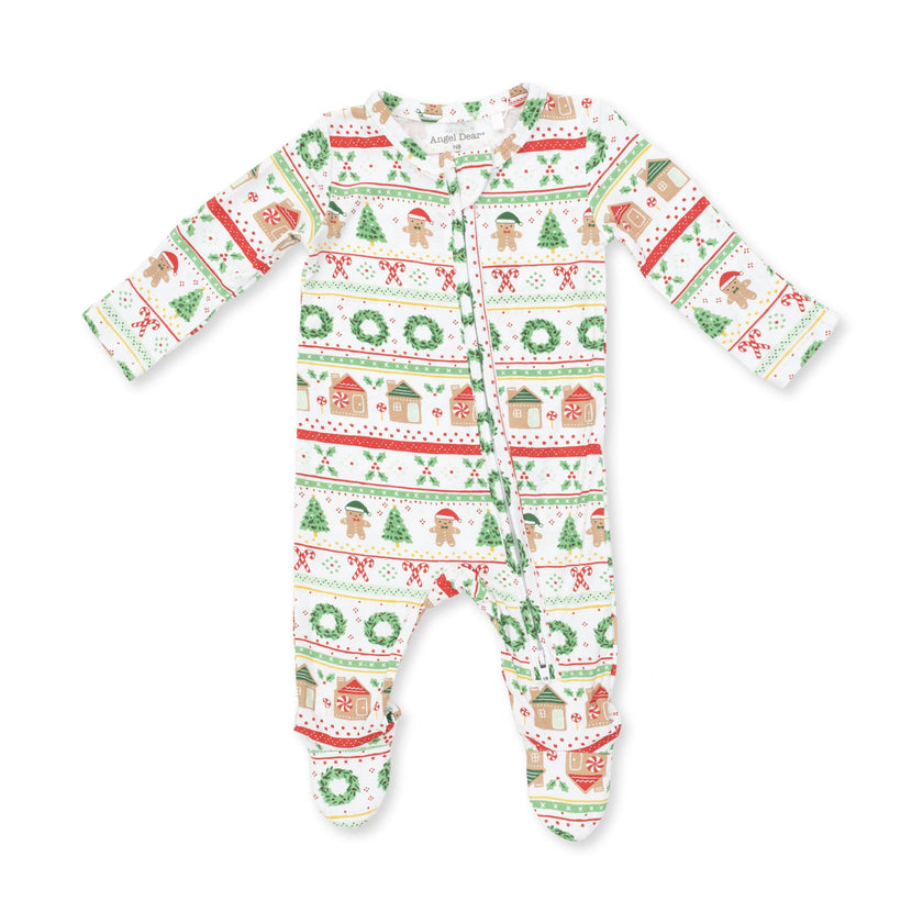 Gingerbread Fair Isle Uni - 2 Way Zipper Footie