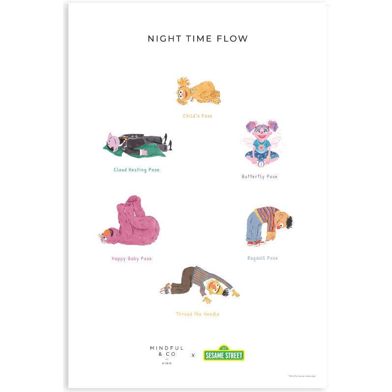 Double-Sided Sesame Street Yoga Poses Print