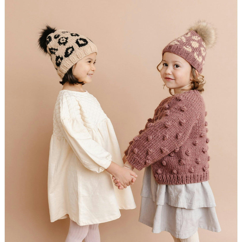 Cheetah Hat - Mauve/Latte
